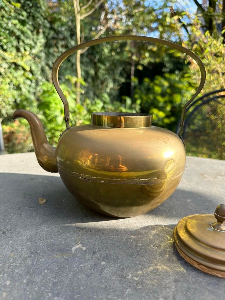 Antieke koperen of messing waterketel, Antiek en Kunst, Antiek | Koper en Brons, Ophalen of Verzenden, Koper