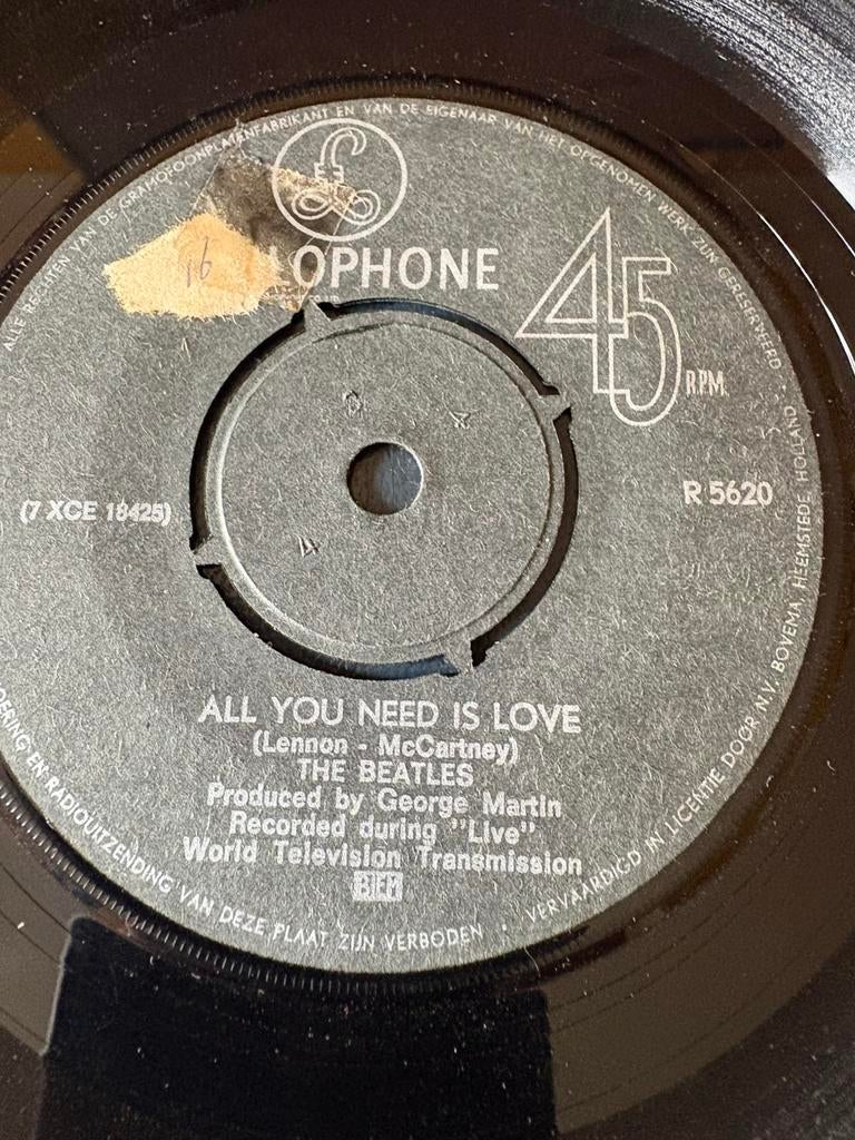 The Beatles - All you need is love/Baby you're a rich man, Cd's en Dvd's, Vinyl Singles, Ophalen of Verzenden, Gebruikt, Pop