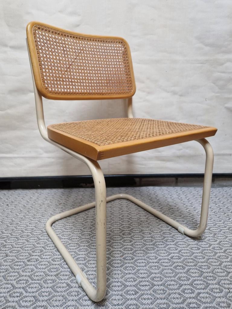 vintage buisframe stoel/retro stoel  webbing made in Italy, Ophalen, Huis en Inrichting
