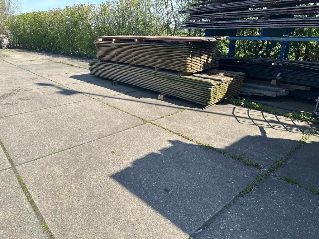 Geïmpregneerde vlonderplanken, Doe-het-zelf en Verbouw, Hout en Planken, Ophalen, Gebruikt, Minder dan 25 mm, 200 tot 250 cm