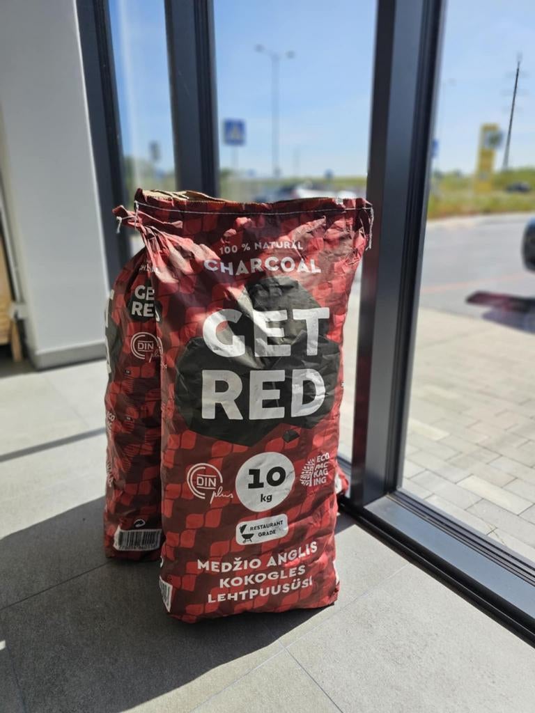 Get Red Houtskool 10 kg - 100% Natuurlijk, Ophalen of Verzenden, Nieuw, Get Red