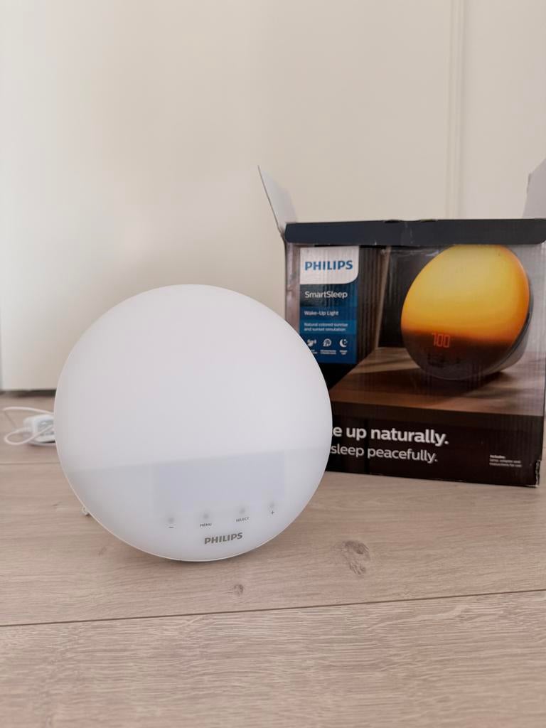 Philips SmartSleep Wake-up Light HF3500/01, Witgoed en Apparatuur, Wekkers, Ophalen of Verzenden, Zo goed als nieuw, Digitaal
