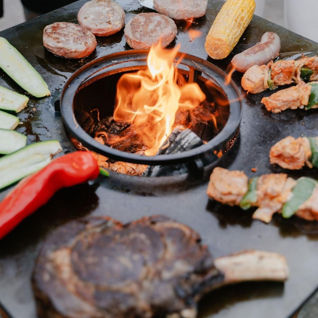 Plancha BBQ Big Jack 3.0 Cortenstaal met 80cm bakplaat Nieuw, Ophalen of Verzenden, Nieuw, RJRoyal Living, Met accessoires