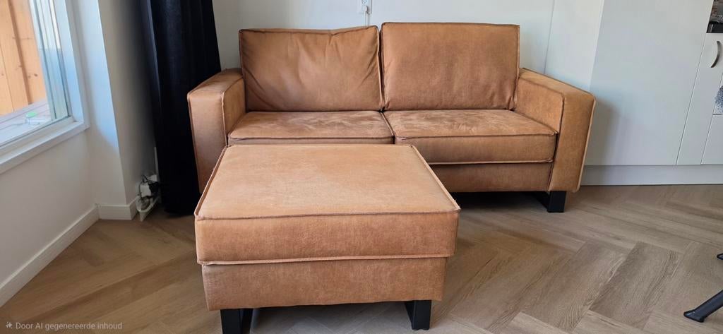 Butterfly bank + hockers Goossens wonen, Ophalen, Zo goed als nieuw, Overige materialen, Industriël