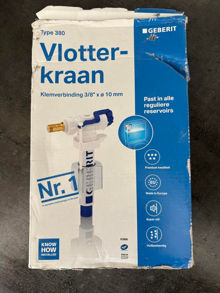Geberit vlotterkraan Type 380 – nieuw – vandaag ophalen), Ophalen of Verzenden, Nieuw, Toilet