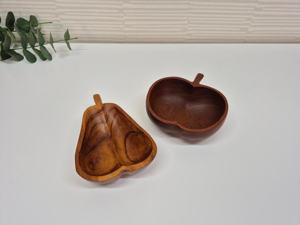Kommetje Appel & Peer. Snackshaaltje/bakje teakhout., Huis en Inrichting, Ophalen of Verzenden, ., ., .