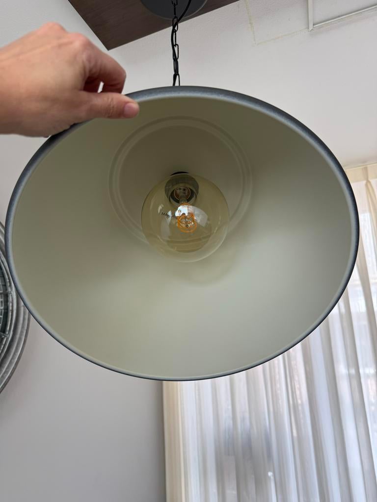 IKEA Hektar hanglamp 38cm - Donkergrijs, Huis en Inrichting, Lampen | Hanglampen, Ophalen, Zo goed als nieuw, Metaal, Minder dan 50 cm