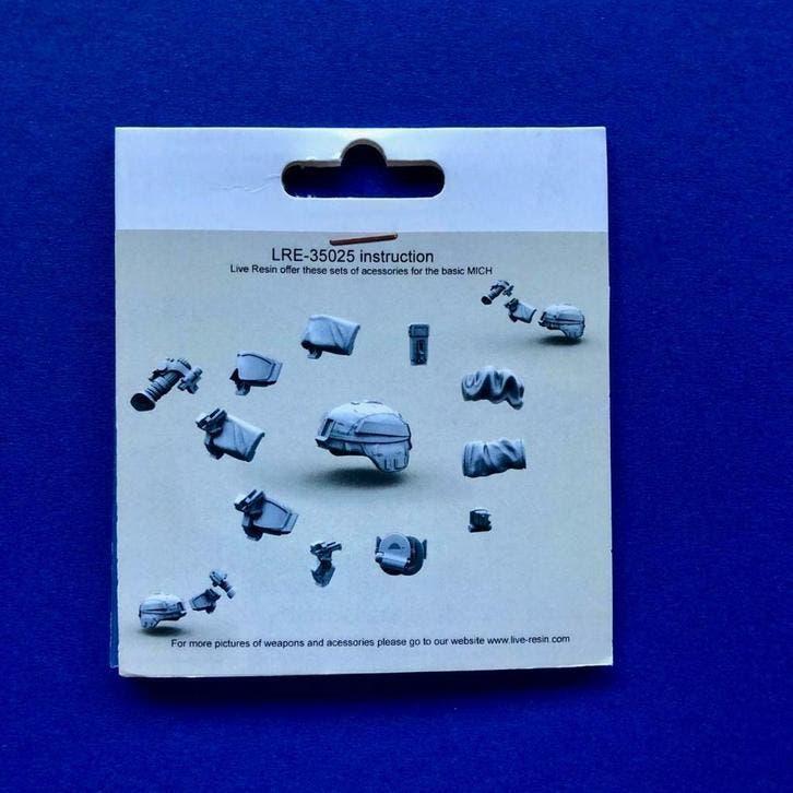 LiveResin LRE35025 US Army ACH/MICH helmet acc SET 1/35, Verzenden, Nieuw, 1:35 tot 1:50