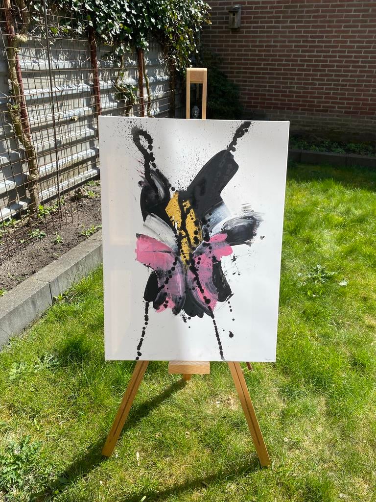 Handgemaakt abstract schilderij 55x70cm, Ophalen of Verzenden