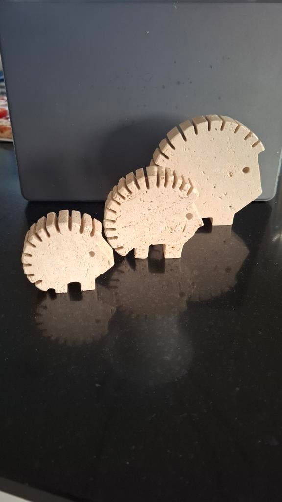 3 x Vintage Fratelli Mannelli Egel Travertijn Italy  '70s, Ophalen of Verzenden