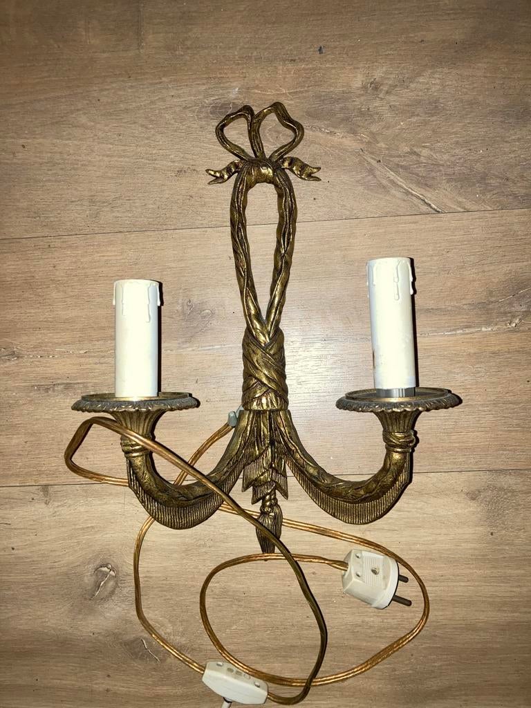 Antieke franse wandlamp Louis XVI- of Louis XV-stijl, Antiek en Kunst, Ophalen of Verzenden, Koper of Brons