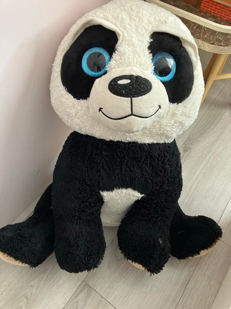 Grote panda knuffel met blauwe ogen, Overige merken, Overige karakters, Overige typen, Zwart