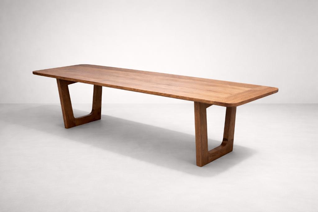 Lange eikenhouten tafel, Huis en Inrichting, Tafels | Eettafels, Eikenhout, Modern Scandinavisch, Vijf personen of meer, Rechthoekig