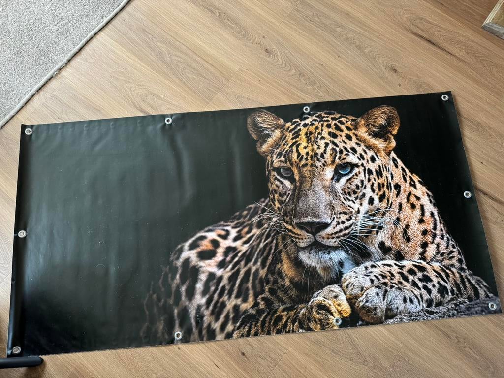 Tuinposter met luipaard, Tuin en Terras, Deurmatten, Ophalen of Verzenden, Nieuw, Rubber, Buiten