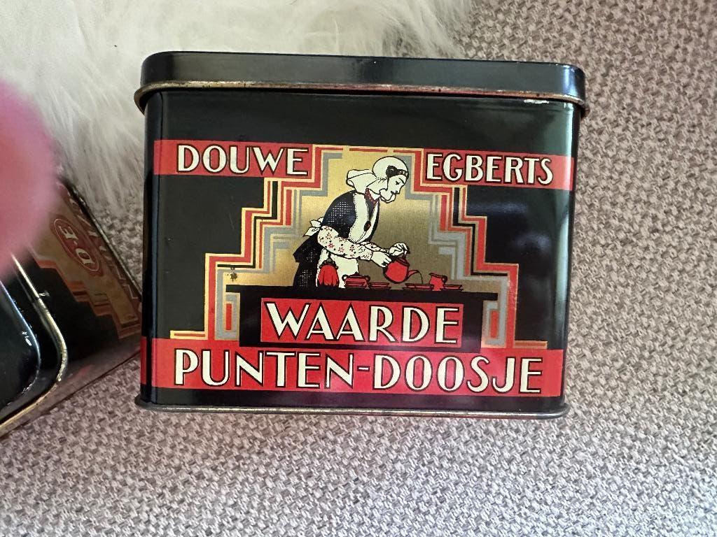 Douwe Egberts puntendoosjes, Ophalen of Verzenden, Zo goed als nieuw, Gebruiksvoorwerp