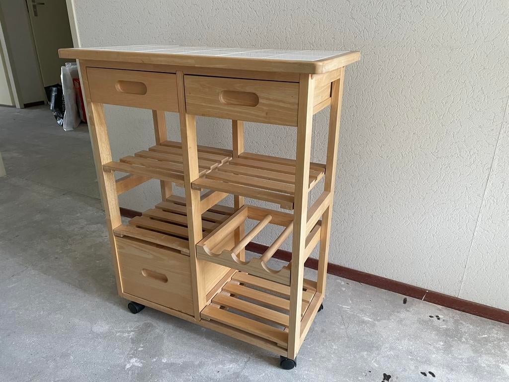 Te koop houten keukentrolley, Ophalen, Zo goed als nieuw
