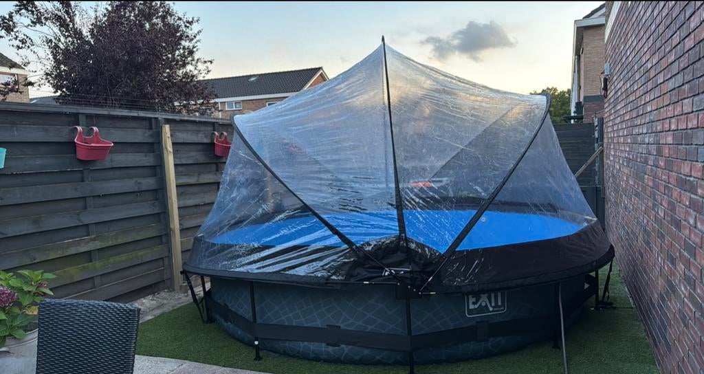 Te koop zwembad met koepel 360x76, Ophalen, Minder dan 80 cm, Opzetzwembad, Rechthoekig