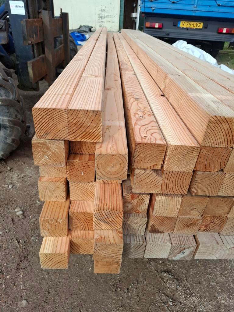 Partij 43 st douglas palen geschaafd 7x7x400 cm bezorgen mog, Ophalen, Nieuw, 250 cm of meer, Palen