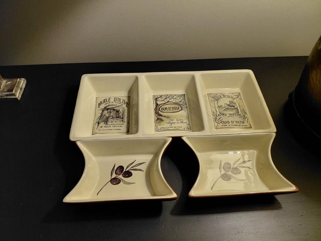 Jet by Ter Steege OLIVA tapasset olijven schaal en schaaltje, Ophalen of Verzenden, Zo goed als nieuw, Overige stijlen, Schaal of Schalen