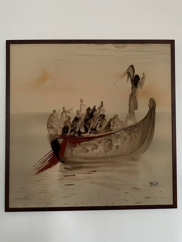 Salvador Dali zeefdruk op zijde, Antiek en Kunst, Ophalen