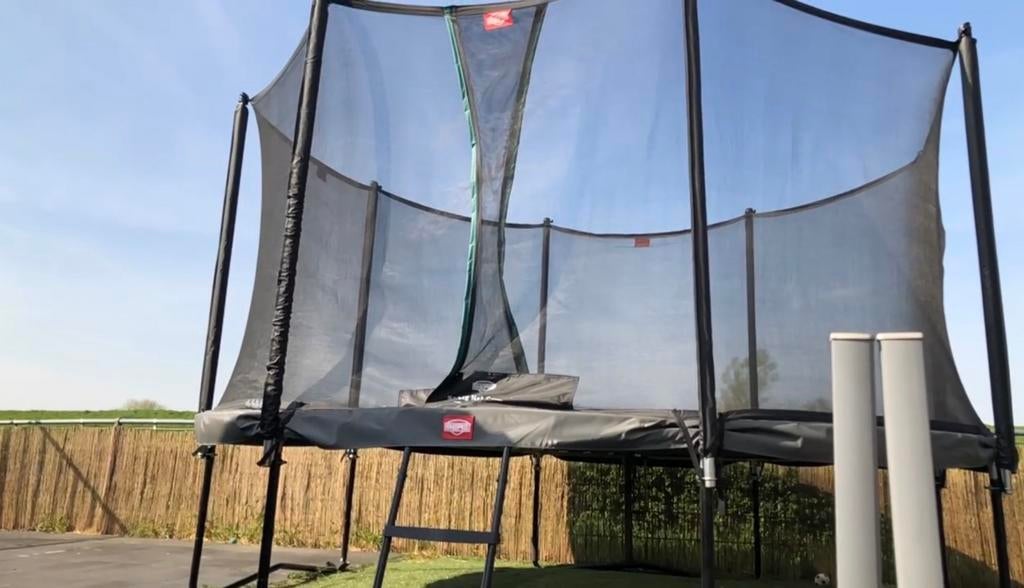 Berg Twinspring trampoline 430cm inclusief net, Ophalen, Gebruikt