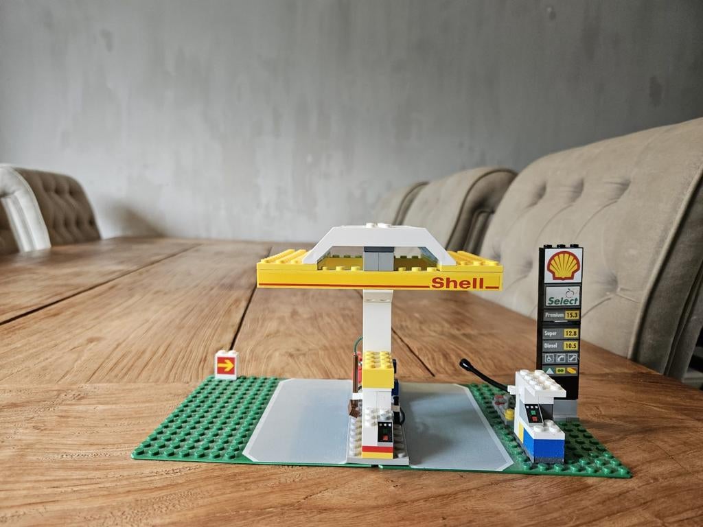 Lego Shell Tankstation (zonder motor, bloemen, auto), Ophalen of Verzenden, Gebruikt