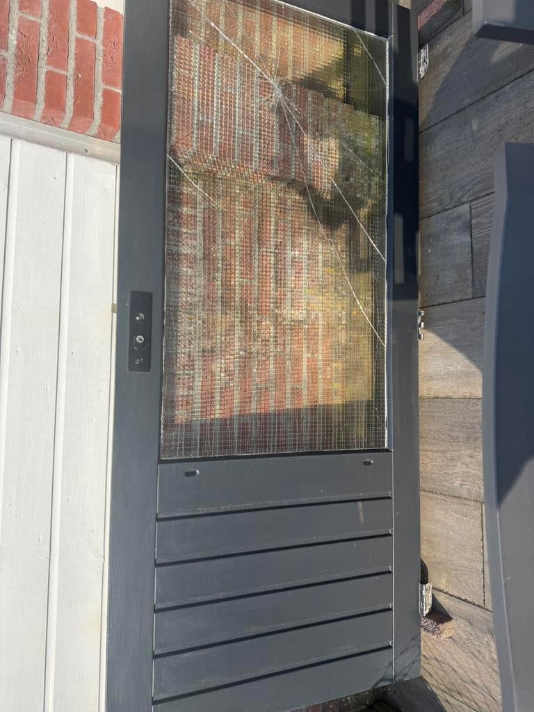 Hardhouten achterdeur, Doe-het-zelf en Verbouw, Deuren en Horren, Gebruikt, 80 tot 100 cm, Ophalen of Verzenden, Buitendeur