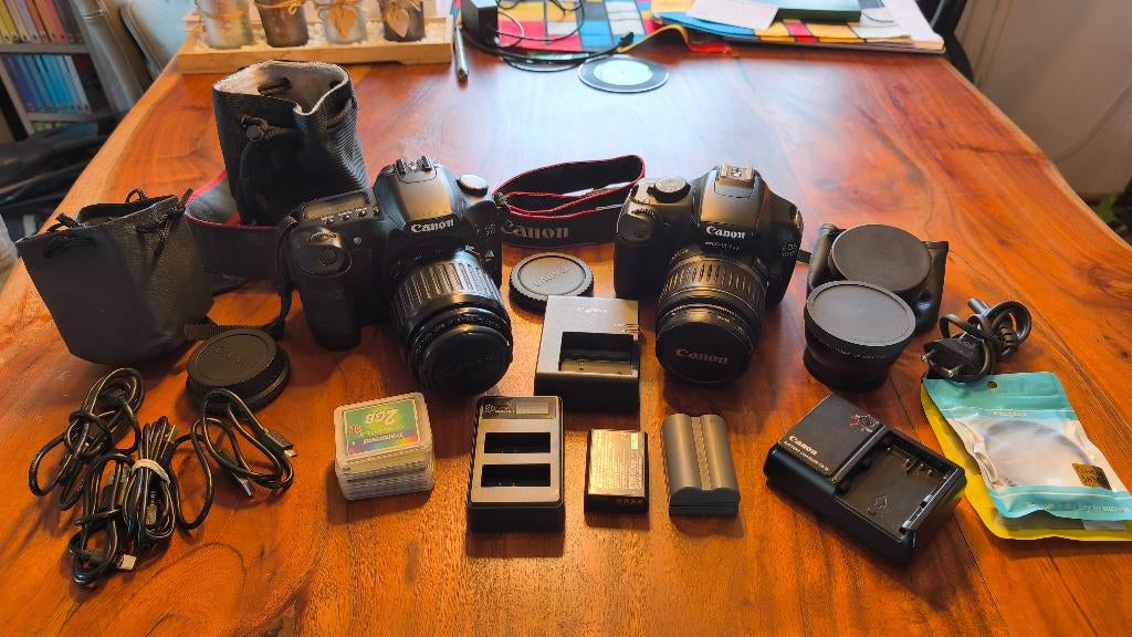 Complete Canon spiegelreflex set 2 camera's, Spiegelreflex, Canon, Ophalen of Verzenden, Zo goed als nieuw