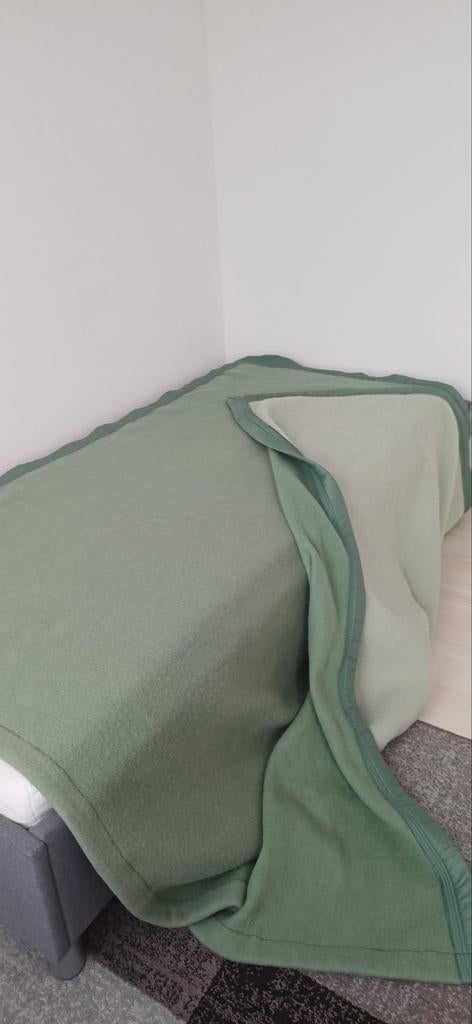 Tweepersoons wollen deken 240x230 - Uitstekende staat, Tweepersoons, Ophalen of Verzenden, Groen, Deken of Dekbed