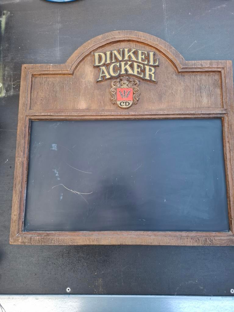 Vintage Dinkel Acker Bier Krijtbord - Houten Reclamebord, Ophalen of Verzenden