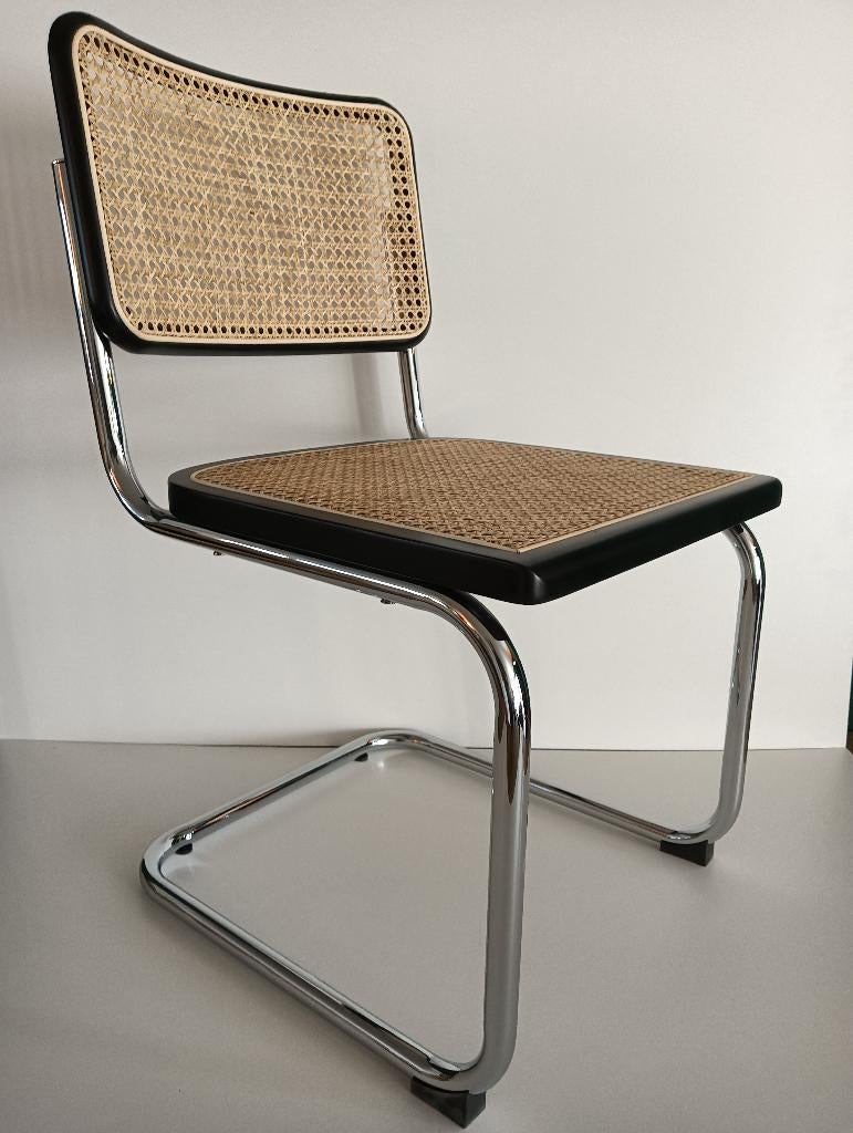 6x Thonet stijl Cesca Breuer buisstoel zwart rotan webbing, Hout, Zwart, Nieuw, Ophalen of Verzenden