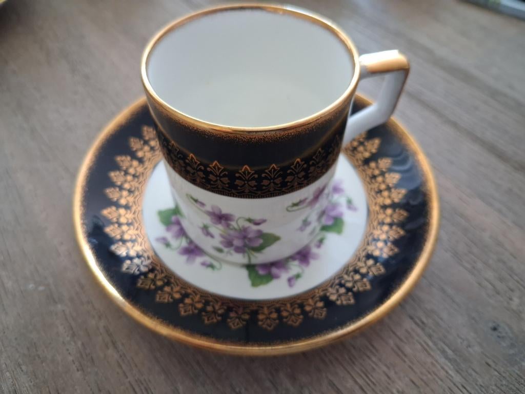 Vintage Elisabeth Fine Bone China Demitasse Kop en Schotel, Ophalen of Verzenden