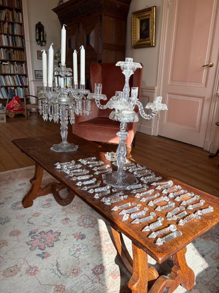 Kristallen girandole kandelaars - Set van 2, Ophalen, Kristal