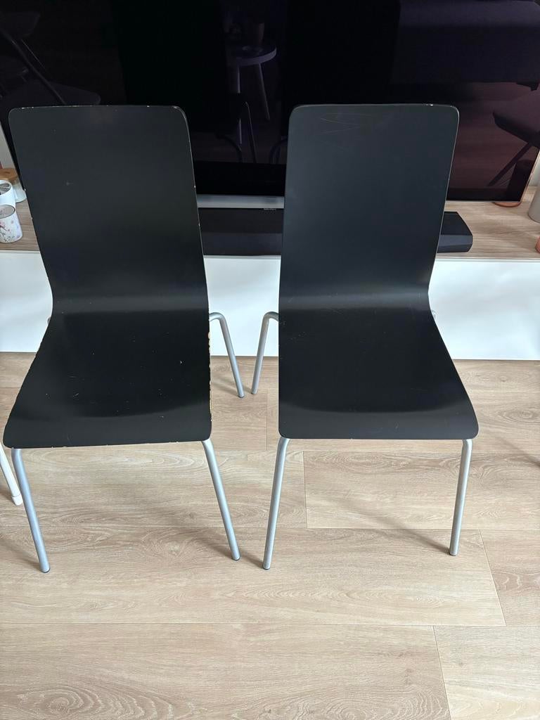 2 zwarte stoelen - Ikea Martin, Huis en Inrichting, Stoelen, Ophalen, Gebruikt, Twee, Zwart