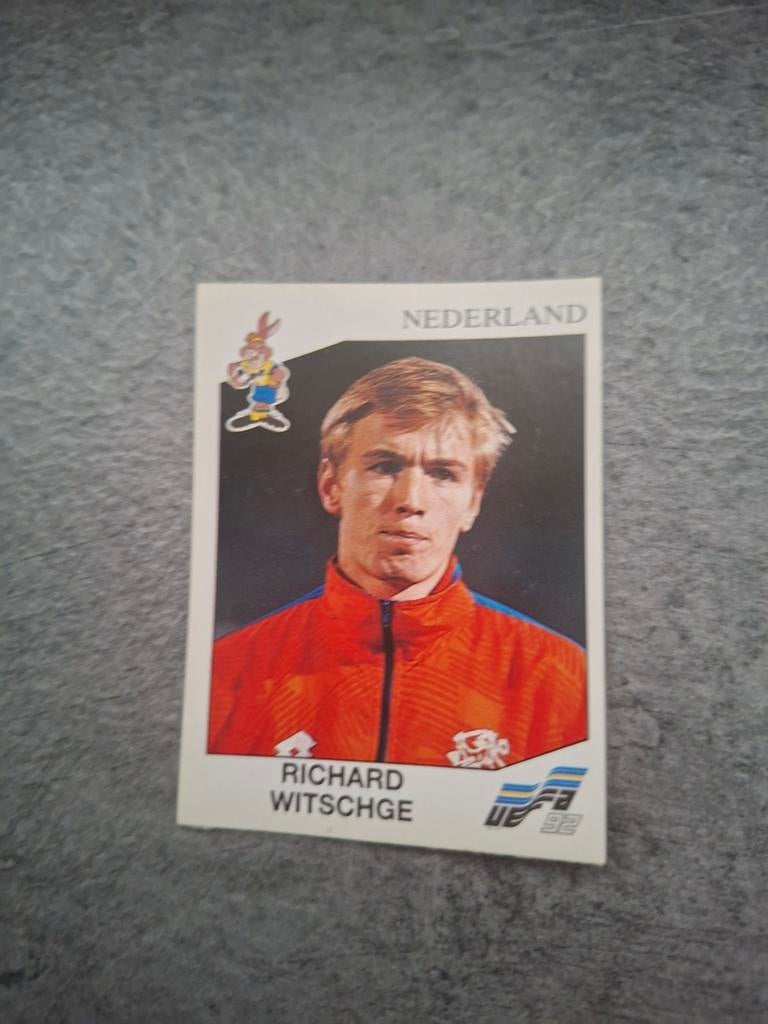 Panini sticker Voetbal 92. Richard Witschge Nederland., Verzenden, Zo goed als nieuw, Sticker