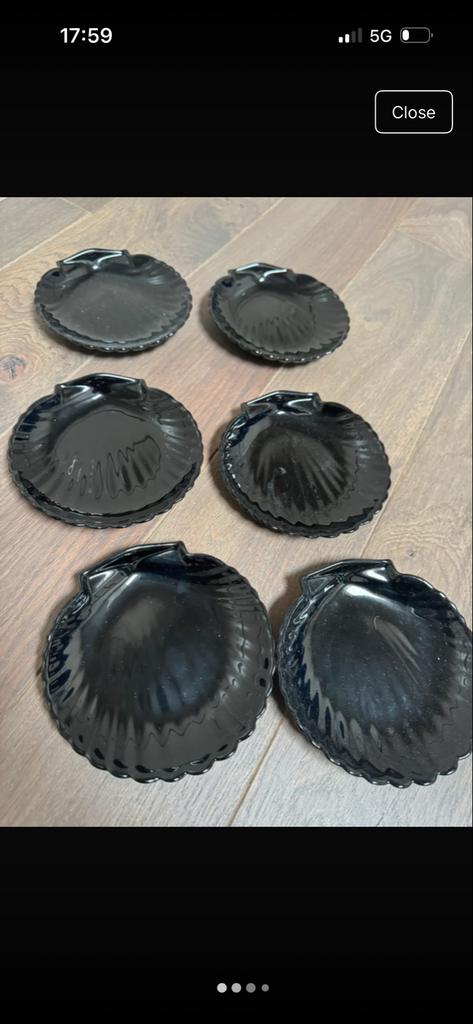 Vintage Arcoroc schelpen schaaltjes, Antiek en Kunst, Antiek | Glas en Kristal, Ophalen of Verzenden
