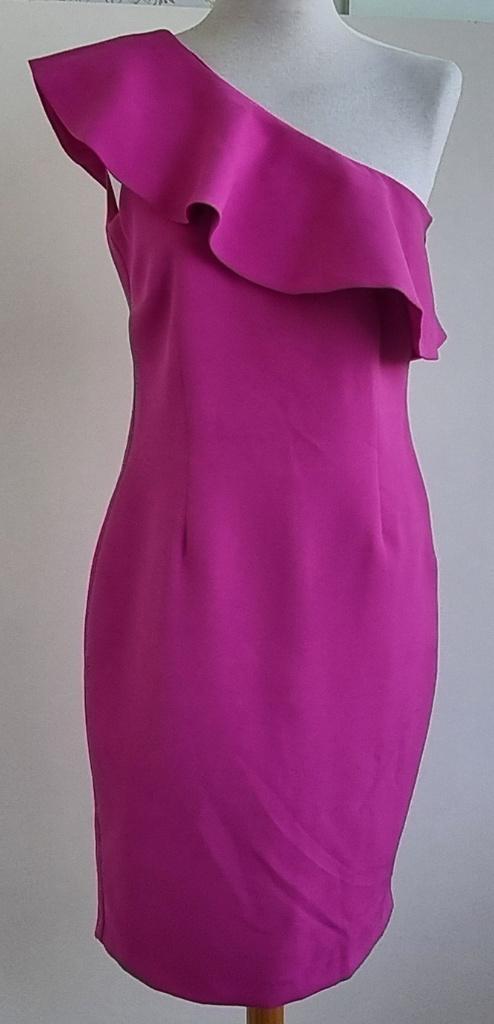 Steps a-symetrische cerise jurk mt. 38, Maat 38/40 (M), Overige kleuren, Ophalen of Verzenden, Zo goed als nieuw