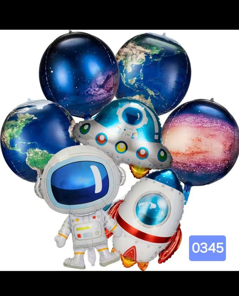 Ruimtevaart Ballonnen Set - Astronaut, Raket, Planeten, Ophalen of Verzenden, Nieuw, Versiering, Overige