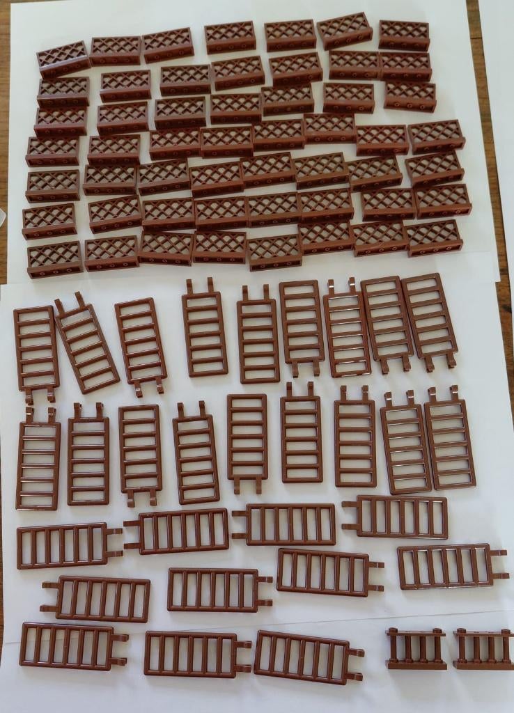 Bruine lego hekjes Fence Brown, Ophalen of Verzenden, Zo goed als nieuw, Losse stenen, Lego