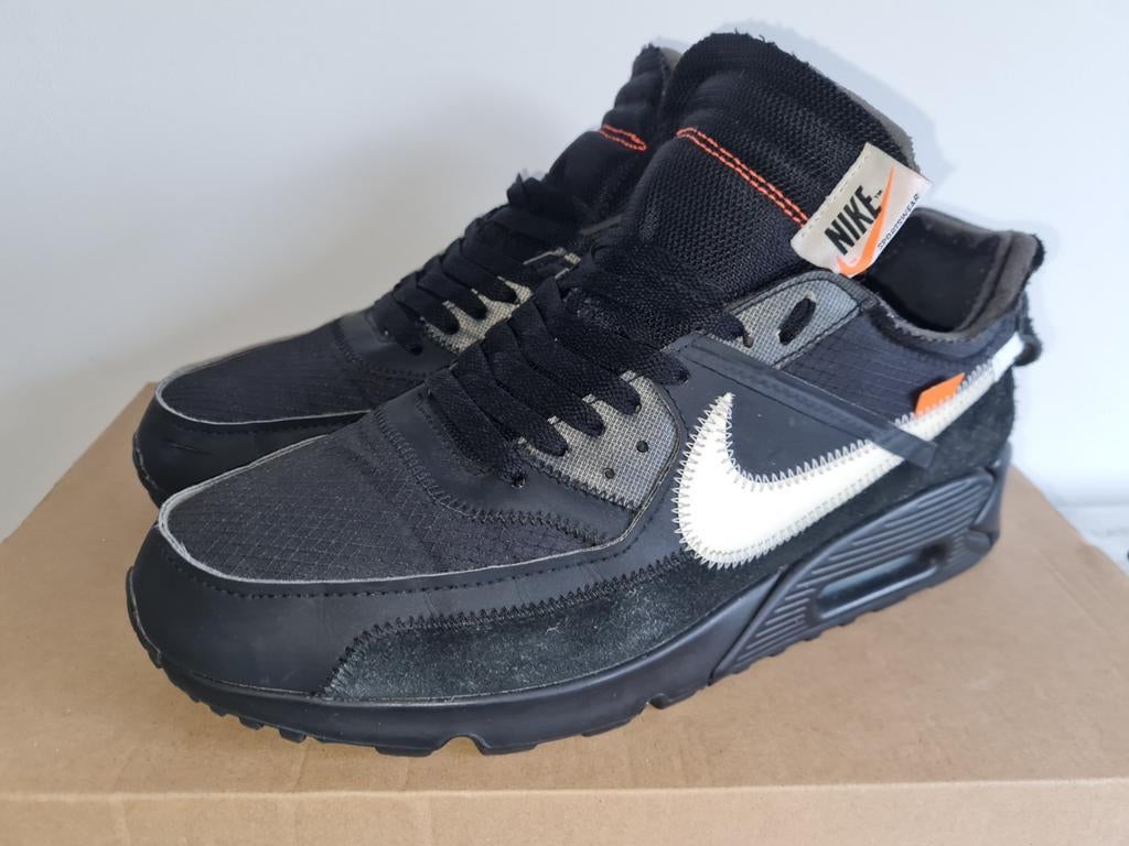 Nike air max off-white 90 the ten us 11,5 eu 45,5 gedragen z, Kleding | Heren, Schoenen, Gedragen, Sneakers of Gympen, Zwart, Ophalen