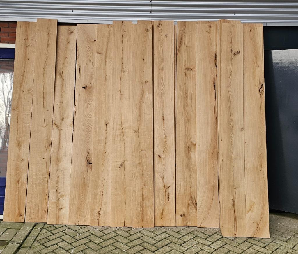 Gedroogde en Geschaafde Eiken Planken 22mm Dik 26cm Breed, Ophalen, Minder dan 25 mm, Eiken, Nieuw