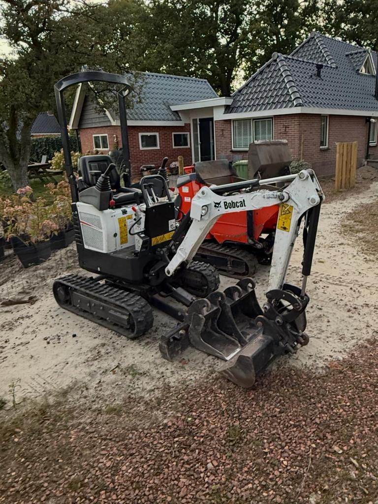 Bobcat E10z minikraan & Kubota rupsdumper te huur, Ophalen