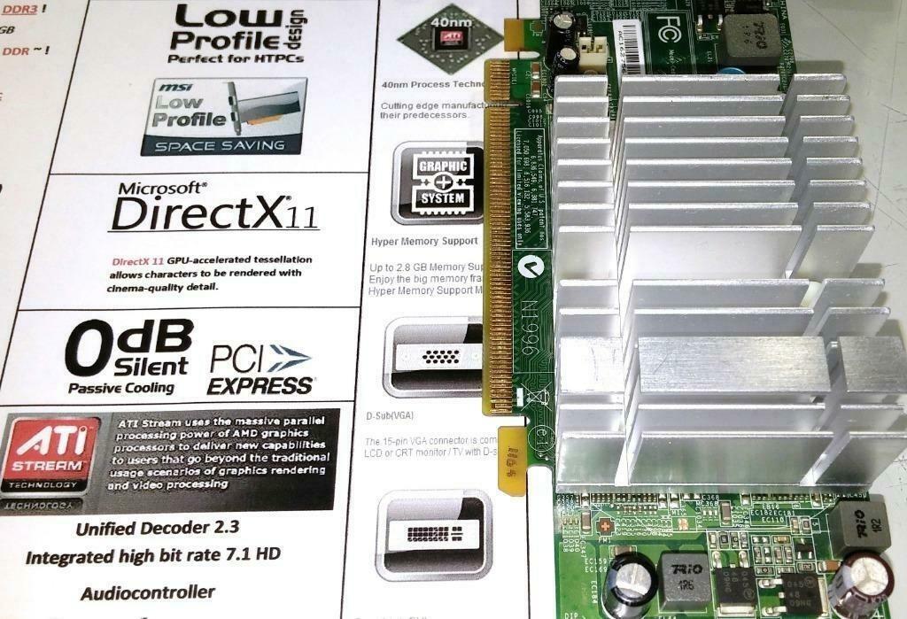 MSI MS-V212B HD5450 512MB DDR3 Low-Profile PCI-E Dell C090, Computers en Software, Videokaarten, AMD, GDDR3, HDMI, Ophalen of Verzenden