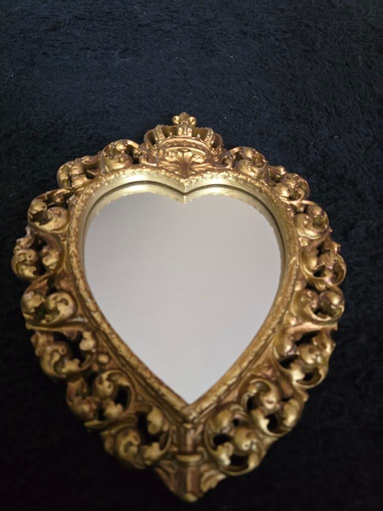 Gouden hartvormige spiegel, Huis en Inrichting, Woonaccessoires | Spiegels, Minder dan 50 cm, Nieuw, Ophalen of Verzenden, Minder dan 100 cm