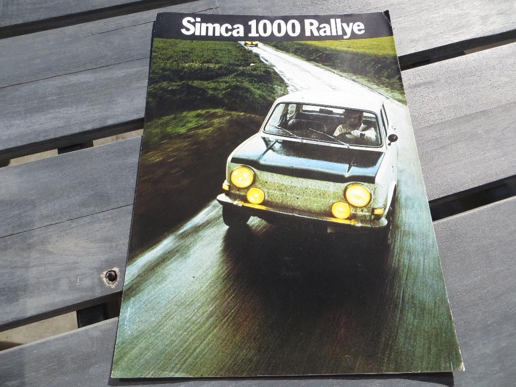Folder Simca 1000 Rallye 1971, Zo goed als nieuw, Overige merken, Simca, Ophalen of Verzenden