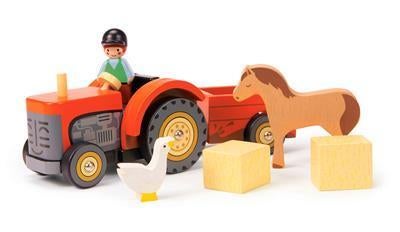 Houten Tractor Speelgoed Tender Leaf Toys, Kinderen en Baby's, Speelgoed | Houten speelgoed, Dam B.V., Info@dam.be, Nieuw, Ophalen of Verzenden