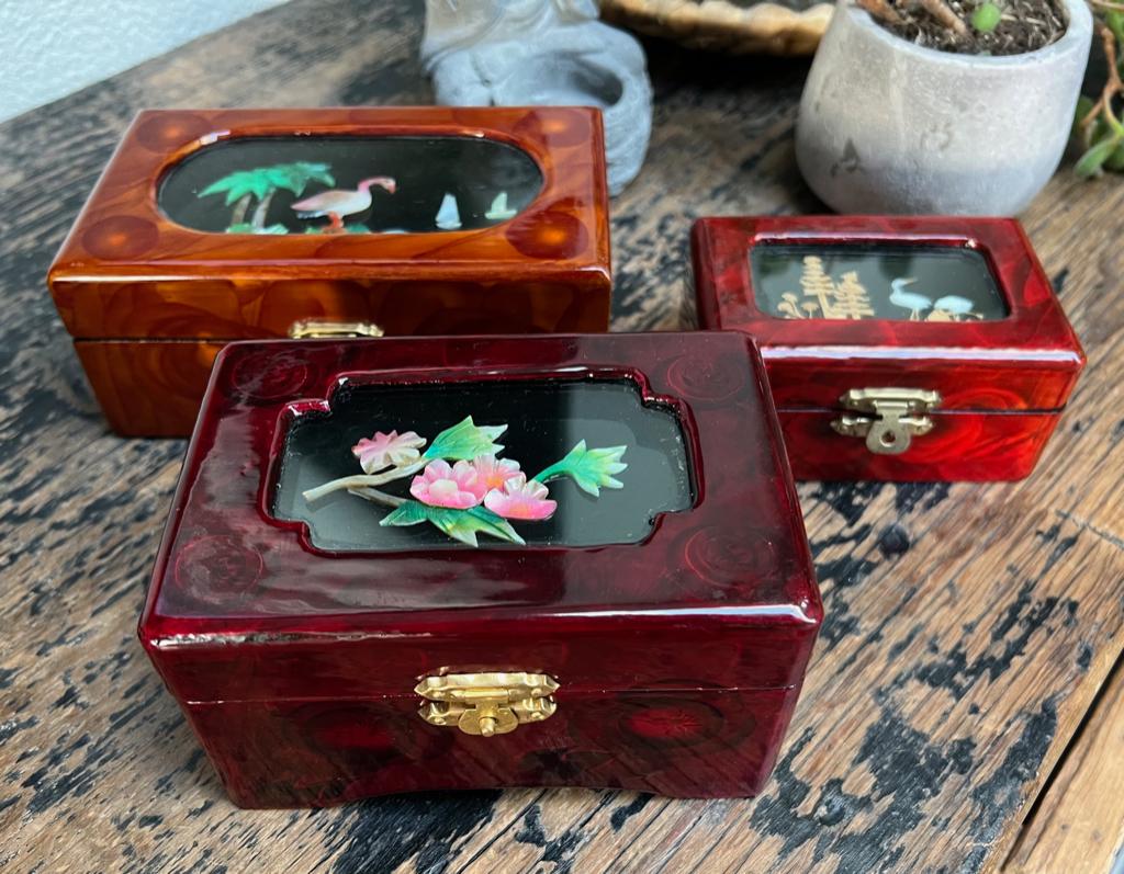 Chinees diorama set sieraden kistje doos box chinese, Antiek en Kunst, Ophalen of Verzenden