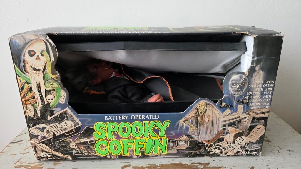 Vintage Spooky Coffin Dracula – batterij – in doos (1990), Ophalen of Verzenden, Gebruikt