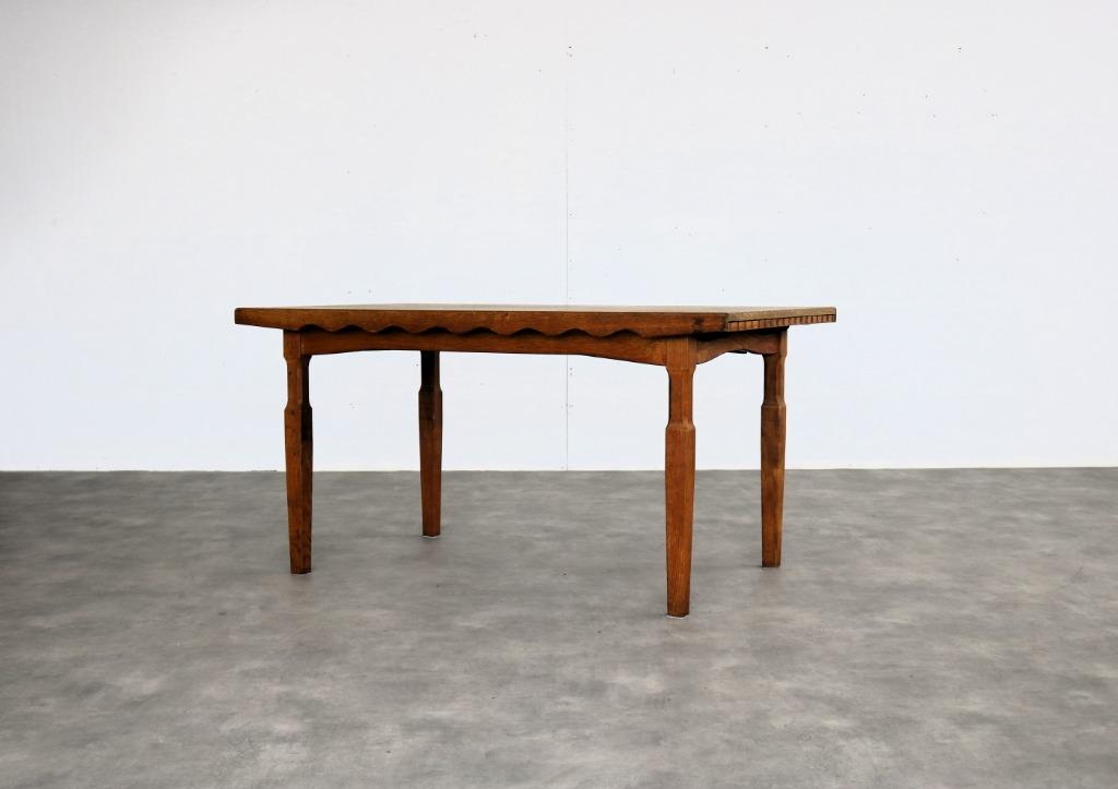 brutalist eettafel | vintage tafel | eiken | Kjaernulf, Huis en Inrichting, Tafels | Eettafels, Gebruikt, 100 tot 150 cm, Eikenhout