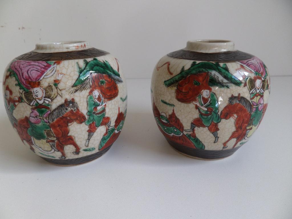 2 Antieke Chinese Nanking gemberpotten, Antiek en Kunst, Antiek | Porselein, Ophalen of Verzenden